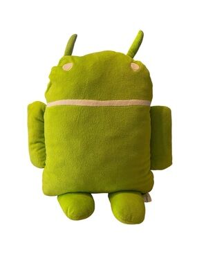 RARE GOOGLE ANDROID ROBOT PLUSH STUFFED FIGURE 17" Bright Lime Green